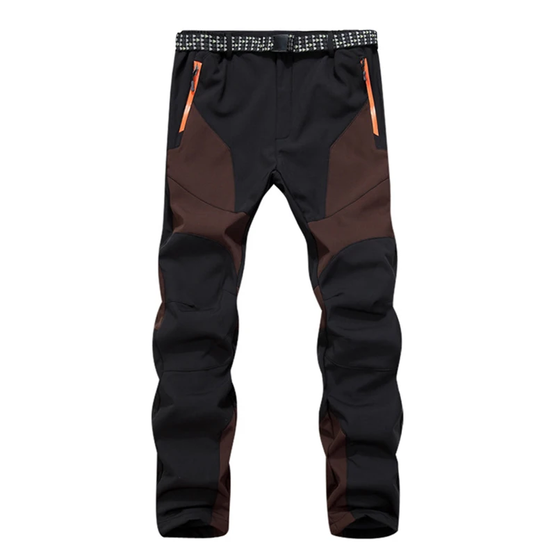 Men Winter Fleece Trekking Pants Outdoor Hike Camping Waterproof Breathable Climbing Softshell Trousers hiking pants fleece pants