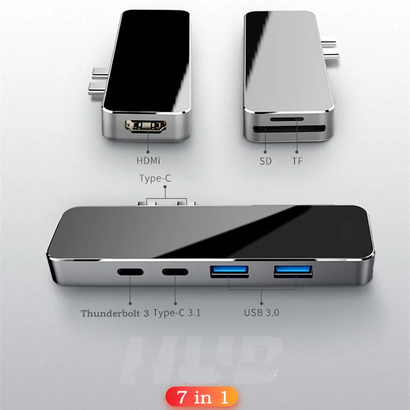 Asunflower USB C концентратор type C к HDMI Thunderbolt 3 PD зарядка с 2 портами USB 3,0 TF слот для карты SD USB C док-станция для MacBook Pro концентратор