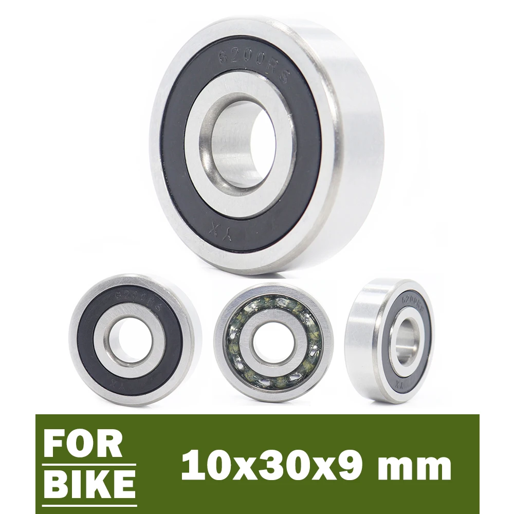 

6200-2RS Ball Bearing 10*30*9 mm ( 4PCS ) Chrome Steel Double Sealed 6200RS Bearings for Bicycle BB90 Bracket Bottom