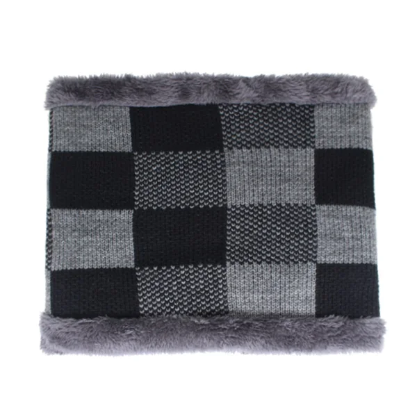 black scarf Skullies Beanies, мужские зимние шапки для мужчин, шарф, вязаная шапка, шапка для женщин, зимняя шапка, мужская шапка, Homme Gorro Bonnet, бейсболка s - Цвет: black scarf