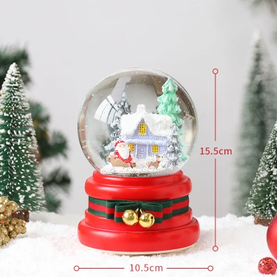 Christmas House-A-L Скандинавский Санта Клаус Снеговик Снежинка музыкальная шкатулка в виде хрустального шара снег с огнями воды поло музыкальная шкатулка подарки для детей мультфильм - Цвет: Christmas House-A-L