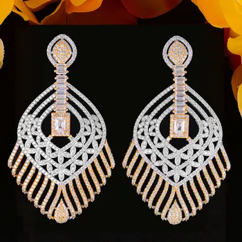 

GODKI 76MM BIG BOLD Geometry Dangle Earrings For Women Wedding Cubic Zirconia DUBAI Bridal Earring Jewelry Accessories 2020