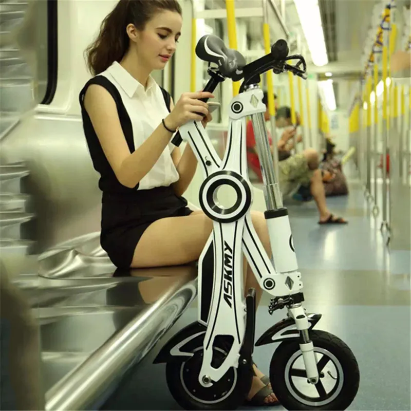 Folding Electric Scooter 2 Wheel Electric Scooters With Smart APP 12 inch 250W 36V Mini Pink Electric Bicycle Bike For Women