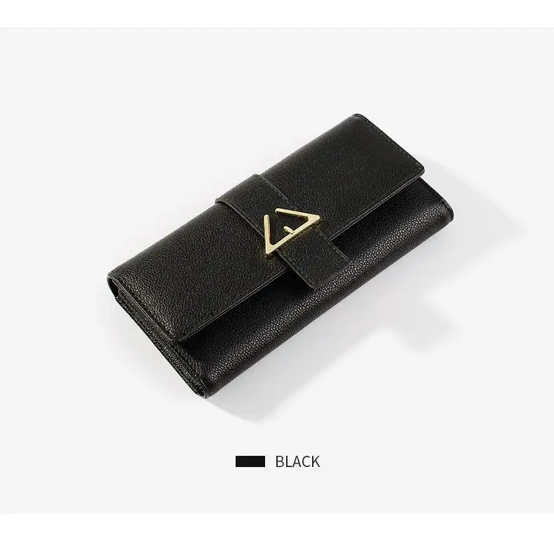Женский кошелек Portafoglio Donna carteira feminina, Женский кошелек cartera mujer carteras portafoglio donna monederos para mujer portfel damski - Цвет: Черный