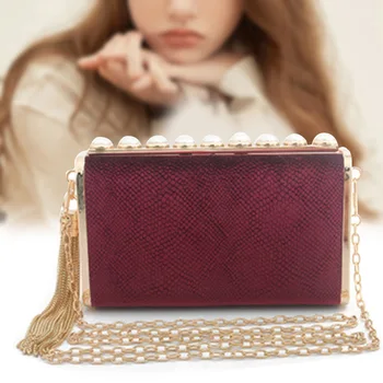 

Women Evening Purse Sparkly Handbag Hardcase Shoulder Crossbody Bag with Metal Tassel for Party J9
