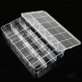

18Grid Nail Art Clear Empty Plastic Storage Case Rhinestone Bead Dried Flower Earring Jewelry Box Container Manicure kit Holder