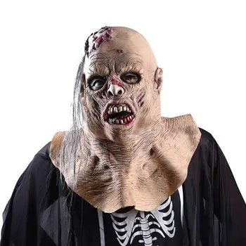 

Halloween Horror Latex Mask Adults Party Mask Horror Bald Bad Face Wig Party Creepy Scary Halloween Cosplay Costume Props