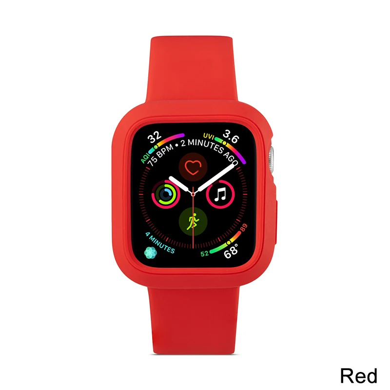 Силиконовый ремешок для Apple Watch 5, 4, 44 мм, 40 мм, цветной ремешок iWatch, ремешок, браслет для Apple Watch серии 5/4, Одноцветный ремешок - Цвет ремешка: Red