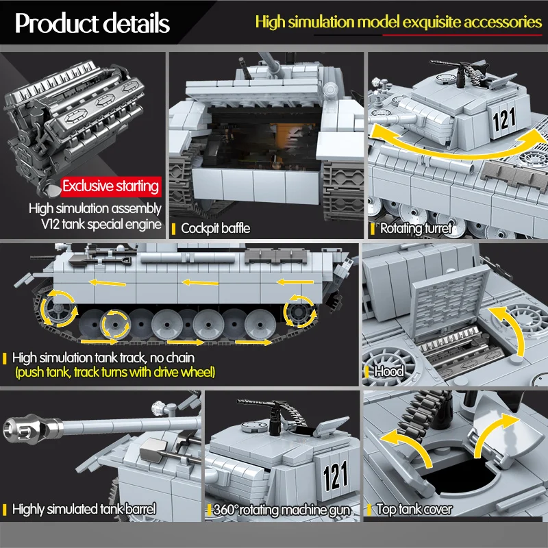 Военные WW2 немецкие Hanomag Sdkfz ROS/03 строительные блоки военные фигурки сборочные Модели Строительные наборы