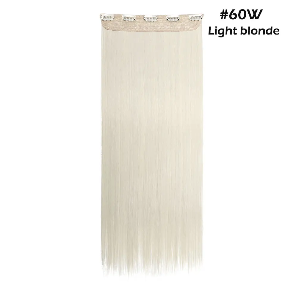 Light blonde S-nolilite 42 цвета 2" 24" 2" 30" Длинные прямые 5 клипсов в одной части волос удлиняющие синтетические наращенные волосы шиньон для женщин - Цвет: Light blonde