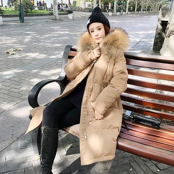 

DMLFZMY 2020 Winter new arrival down jacket women with a fur collar outerwear high quality long fashion women winter coat