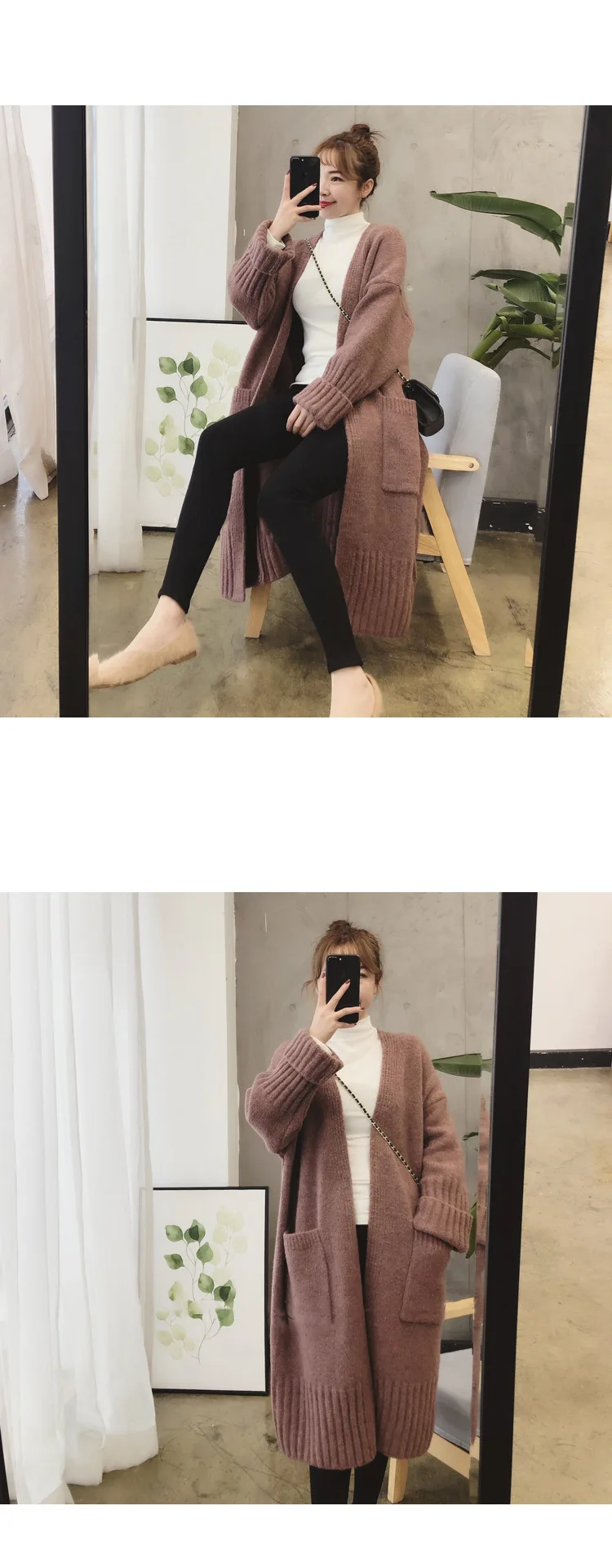 Длинный вязаный женский свитер кардиган зимняя одежда пальто Pull Manteau Femme Hiver джемпер свитера осенние дамские свитера YL256