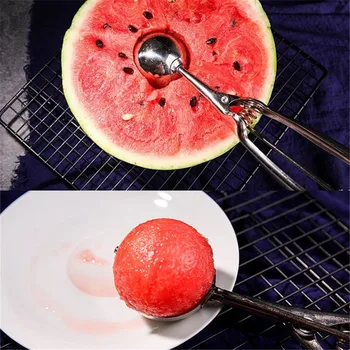 

1pc New 4/5/6 Cm Ice Cream Spoon Stainless Steel Ice Cream Scoop Cookies Dough Disher Spoon Watermelon Spoon