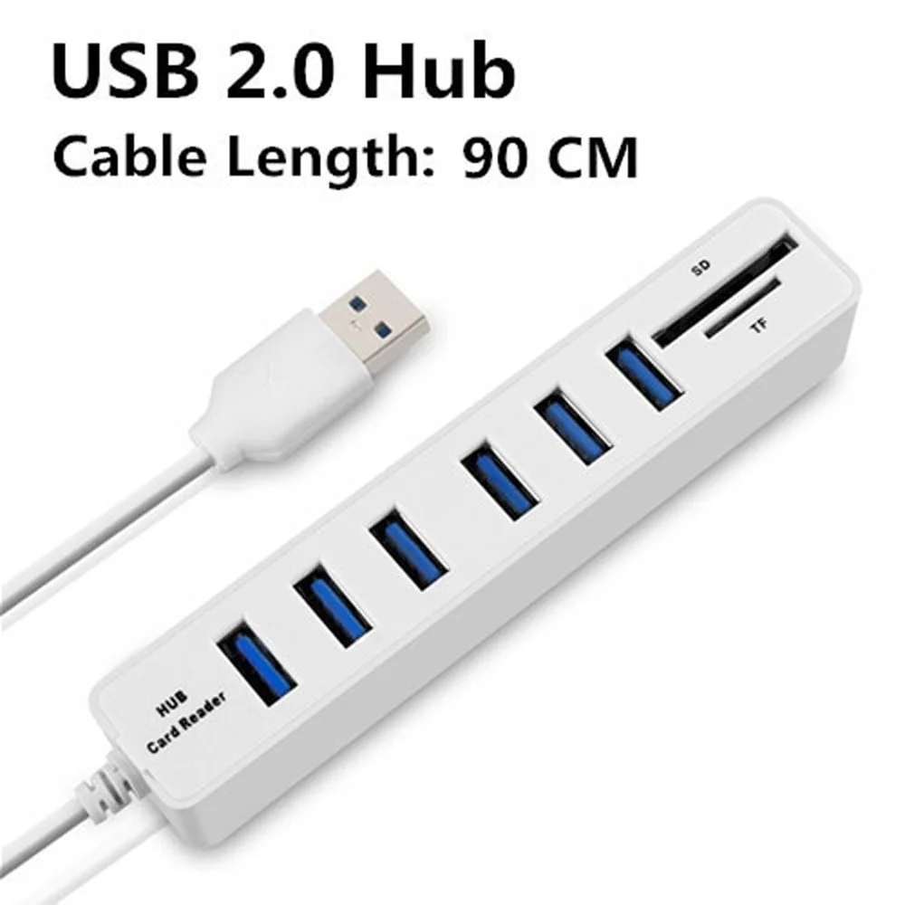 1 шт. USB 2,0 концентратор TF SD Карта Чтение порт адаптер Аксессуары для Windows XP 2000