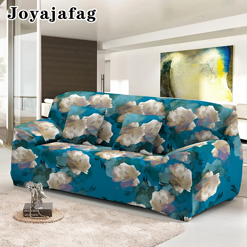 Flowers Design Elastic Sofa Cover For Living Room All-cover Stretch Corner Couch Covers Universal Slipcovers 1/2/3/4 Seaters | Дом и сад