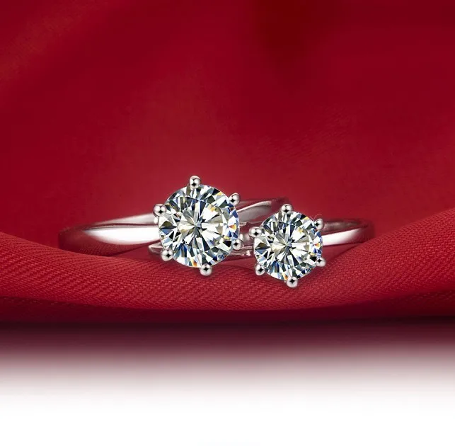 TR241 NSCD синтетические кольцо с камнем Набор для Women1/2CT 925 пробы серебро