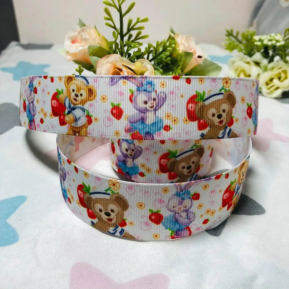(25 мм) Duffy and good friends печать мультфильм лента DIY аксессуары для волос материал