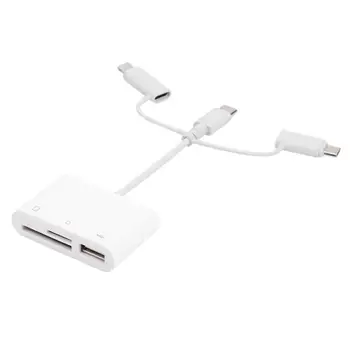 

3 in 1 8 Pin to TF/Memory Card/USB2.0 Camera Connection Data Sync Cable Camera card reader Card reader for IOS Micro USB Type-C