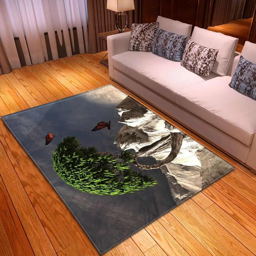 Красивые 3D ковры с принтом бабочки для гостиной, спальни, мультяшный детский игровой коврик, милые подарки для девочек, большой размер, ковер