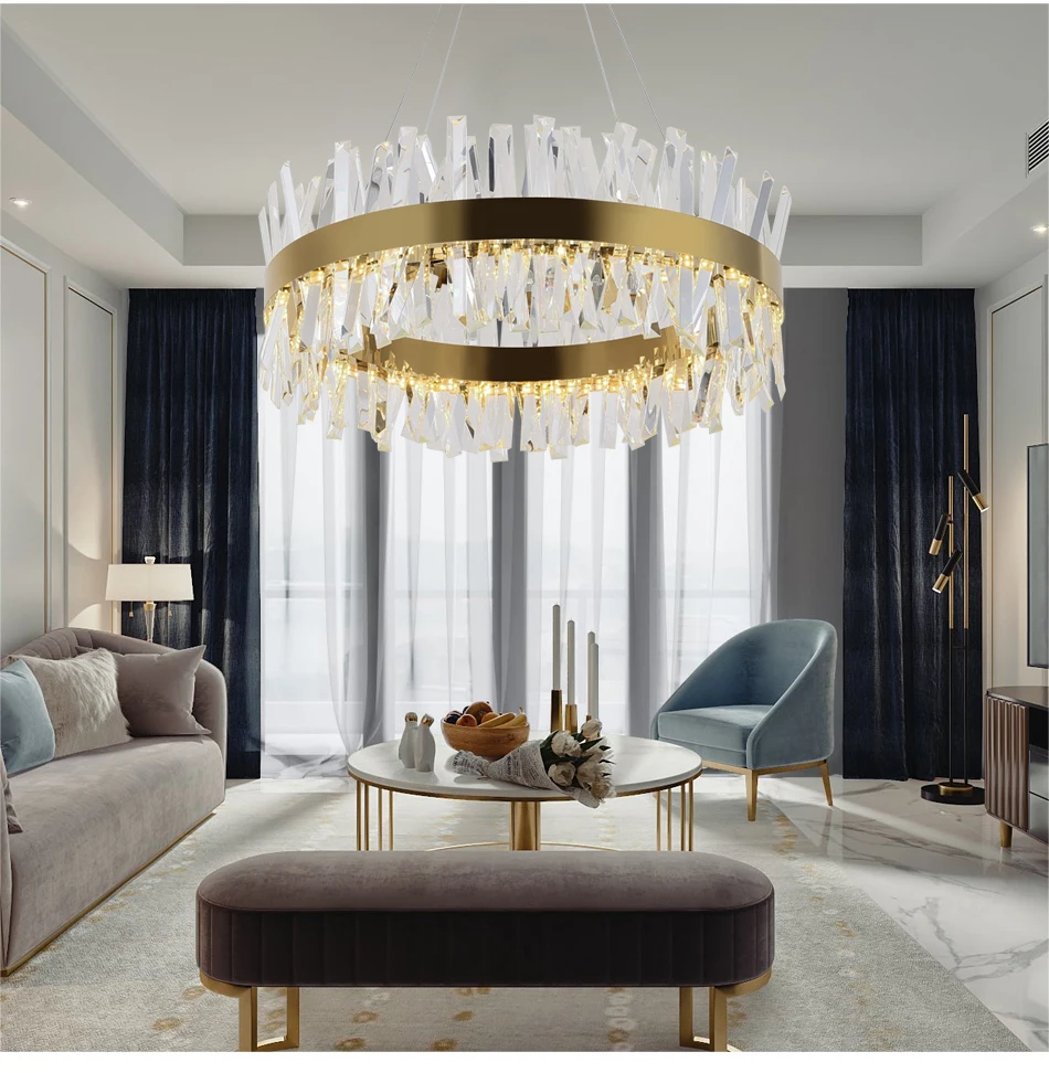 Современная Роскошная золотая хрустальная люстра освещение для гостиной блеск современный светодиодный люстры в зале lustre de cristal