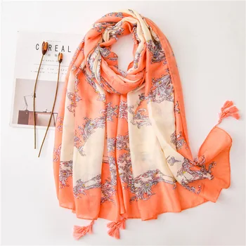 

women summer print silk scarves spring and autumn thin scarves for traveling to the beach long and super large sunscreen shawls
