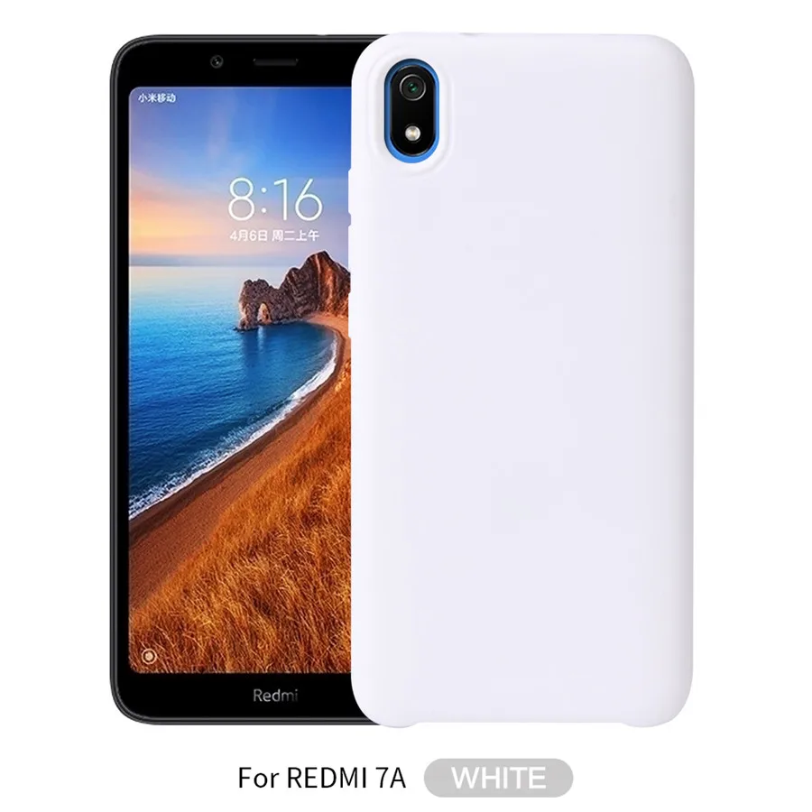 Жидкостный Мягкий силиконовый чехол для xiaomi redmi 7A матовый чехол для redmi 7 A модный однотонный чехол для xiaomi redmi 7a чехол 5,45" - Цвет: 5