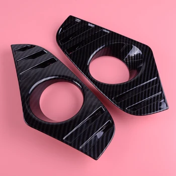 

DWCX ABS Carbon Fiber Style Black Left Right Front Front Fog Light Lamp Cover Trim Car Exterior Fit for Toyota RAV4 2019 2020