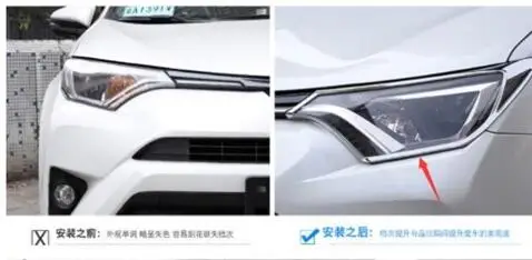 Подходит для- для Toyota new rav4 фара рамка яркая полоса фара крышка Украшение Рамка модификация