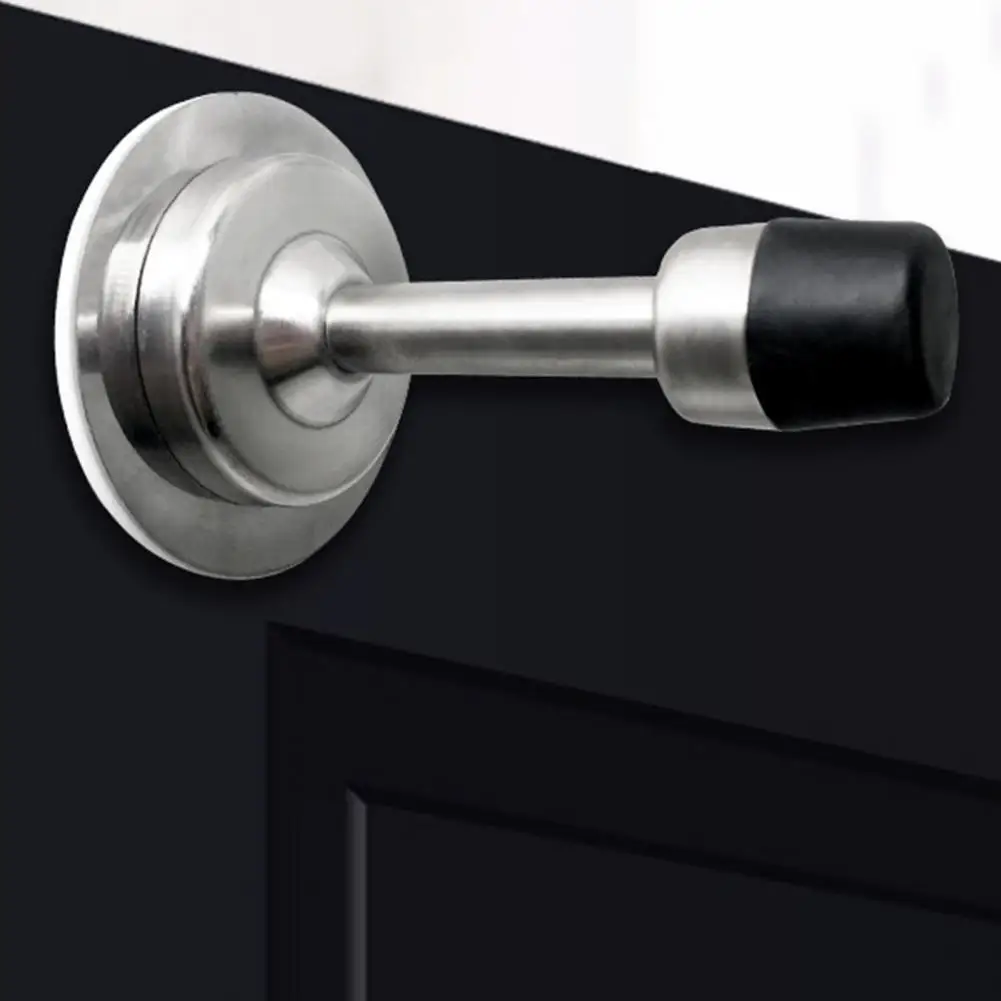 75-150mm Door Stopper Wall-mounted Anti-collision Rubber Two Installation Methods Shock-proof Punch-free Door Stopper for Hotel