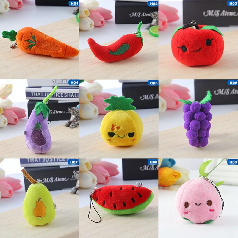 Милые плюшевые игрушки для фруктов и овощей сумки женщин девочек подвески