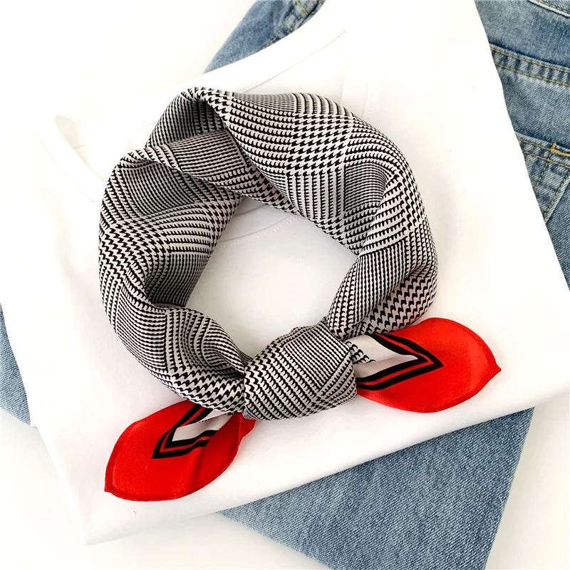 Fashion Bag imprimé petit foulard 100% Soie Sac à main Cravate Bande Pour élégant femmes 53 cm 