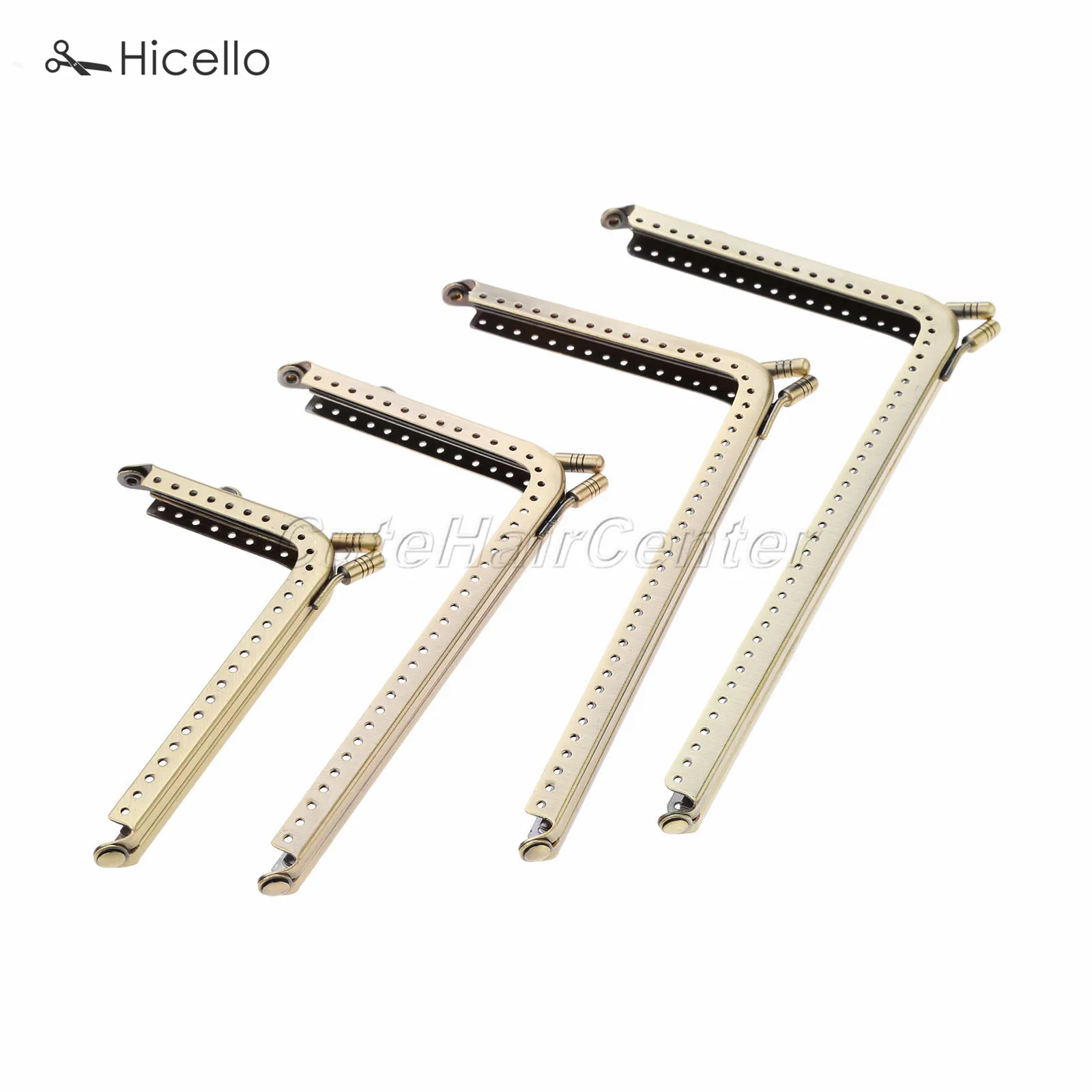 2pcs L shape Purse Frames 4 size Bronze Alloy Right Metal Handle Kiss Clasp for Bag Handbag Sewing Accessory Hicello | Дом и сад