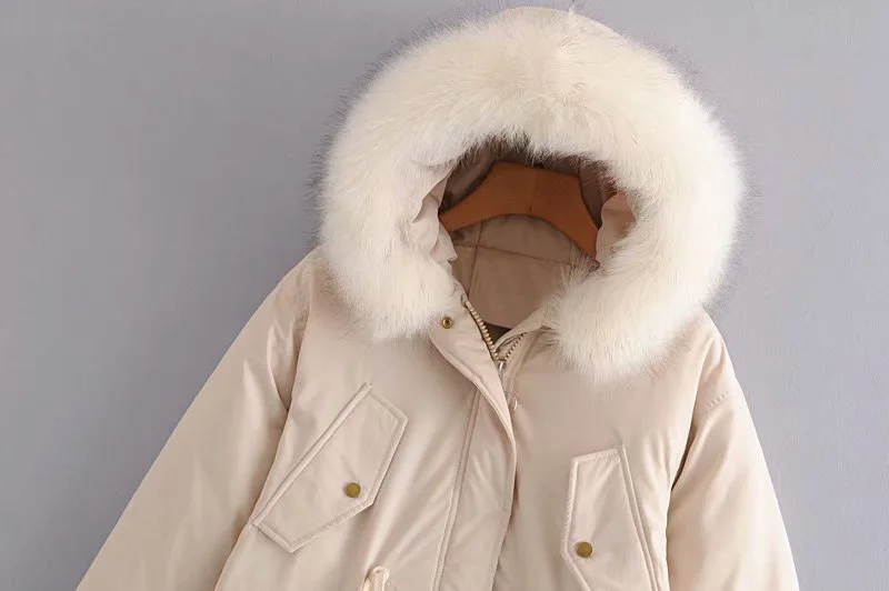 Женские зимние пальто Куртка парка с капюшоном Abrigos Mujer Invierno меховой воротник плюш толстый хлопок шнурок размера плюс