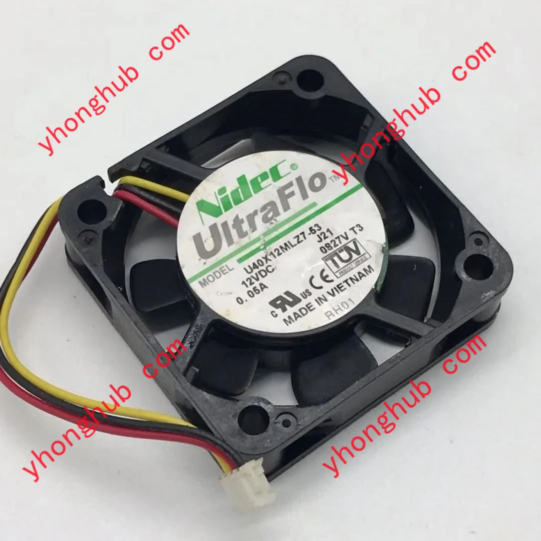 Охлаждающий вентилятор для сервера Nidec U40X12MLZ7-53 J21 DC 12V 0.05A 3 провода 40x40x10 мм |