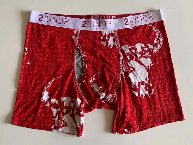 polyester boxers 2UNDR Men's Joey Pouch SWING SHIFT - 6" Boxer Modal Fabric Bulls Print ~ WITHOUT BOX white boxer briefs