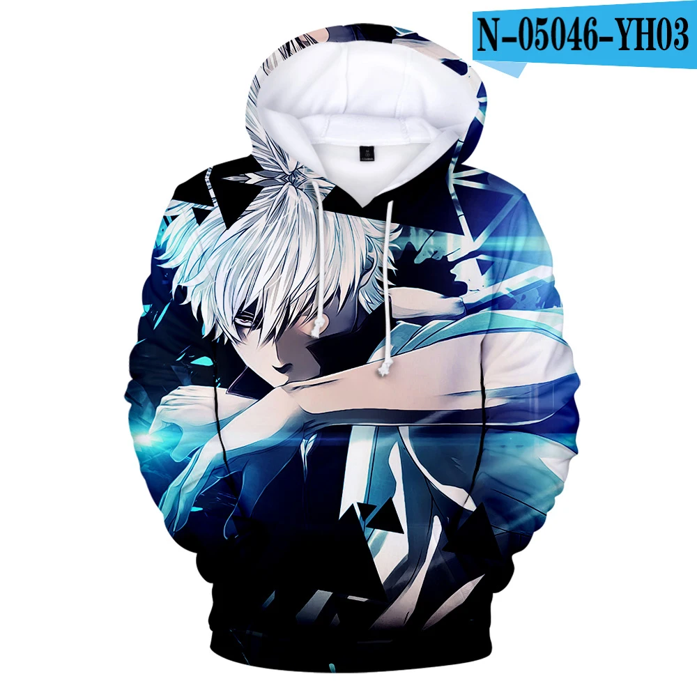 GINTAMA 3D толстовки Толстовка Новая Kpop Корейская Повседневная с длинным рукавом модные мягкие толстовки женские - Цвет: Синий
