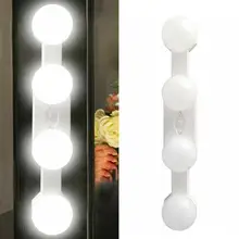 4 косметический СВЕТОДИОДНЫЙ зеркальный светильник для макияжа, Голливудский стиль, светодиодный светильник с регулируемой яркостью, комплект ламп, косметический светильник, бесступенчатая настенная лампа с регулируемой яркостью