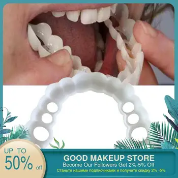 

2PCS Fake Upper teeth Cover Teeth Whitening Snap On Smile Denture Instant Perfect Smile Teeth anti-real brace snap on smile
