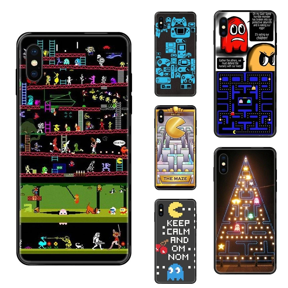 Черный мягкий ТПУ новый стиль уникальный дешевый Pacman Gamer Nerd для Xiaomi Mi Note A1 A2 A3 5 5s 6 8