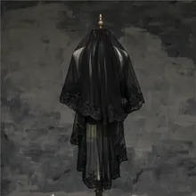 

Gossamer Bridal veil new lace short double comb black wedding veil