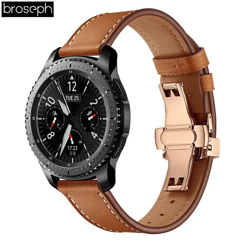 22 мм ремешок для часов для samsung gear S3 из натуральной кожи Ремешки для samsung gear S3 Frontier Бабочка Пряжка ремешок браслет