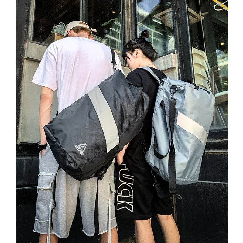 GYM Fitness Handbag Sports Bag Women Men Lightweight Travel Backpack Trainning Shoes Tennis Bag Fashion Reflective Weekend Bag