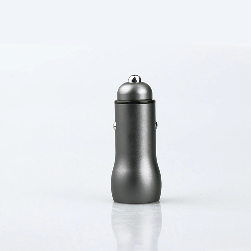 Grey 3.1A мини USB Автомобильное зарядное устройство металл Быстрая зарядка двойной USB универсальный мобильный телефон автомобильное зарядное устройство для Xiaomi samsung iPhone 6 7 X планшет - Название цвета: Grey