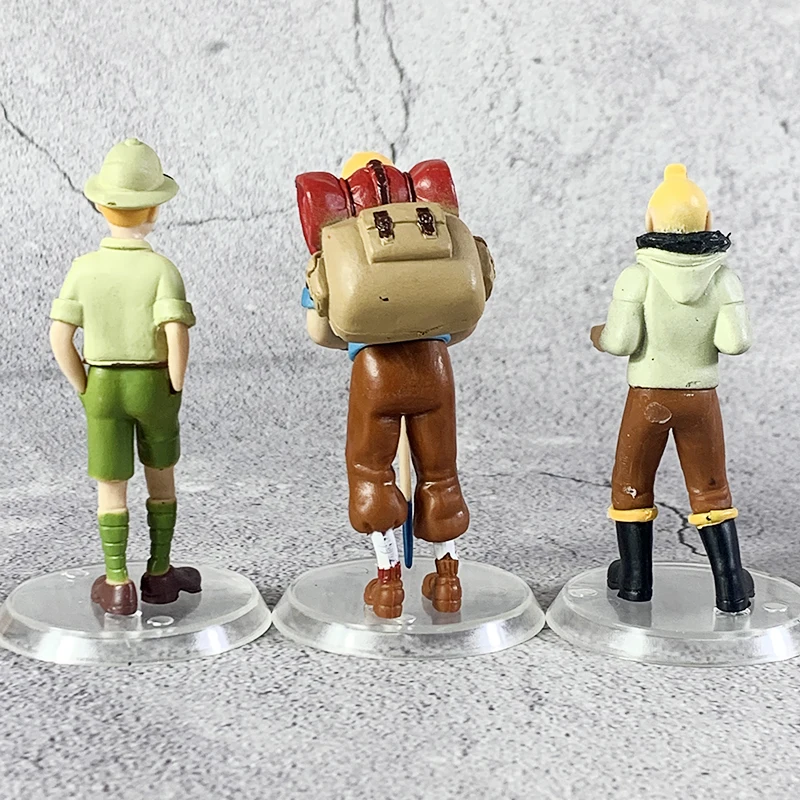 2020 6pcs/LOT 5cm- 8cm The Adventures of Tintin Figurine Tintin Snowy Blue Lotus Cartoon action Figure Collectible Model Toys