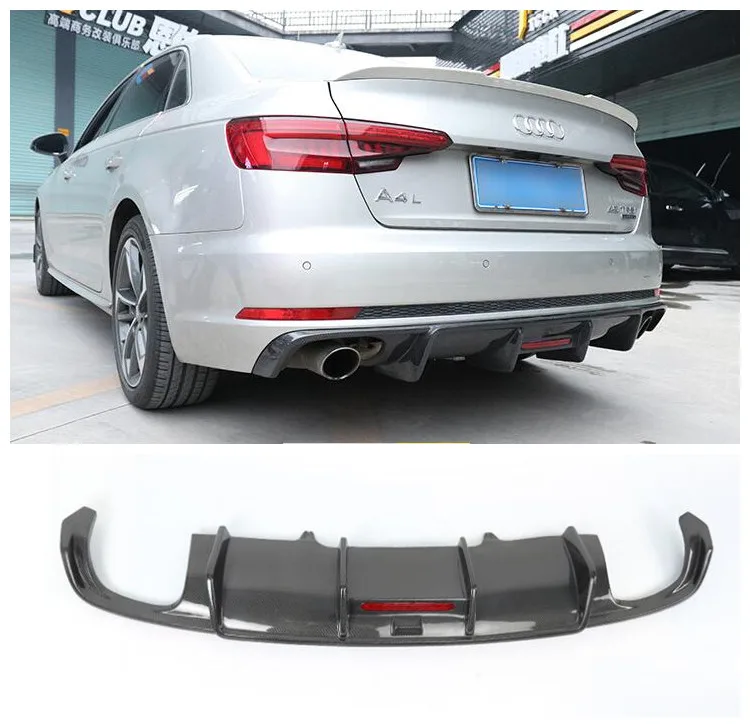 

Carbon Fiber Car Bumper Front Lip+wind knife +Rear Diffuser Protector Cover Fits For AUDI A4 A4L B9 2016 2017 2018 2019