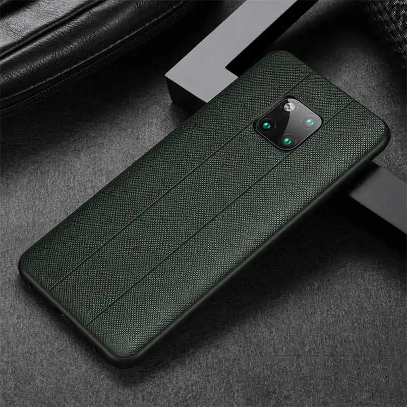 Чехол из натуральной кожи для huawei mate 20 Pro Чехол прочный Чехол полная защита Coque для huawei mate 20 20X 20Pro чехол Корпус - Цвет: dark green