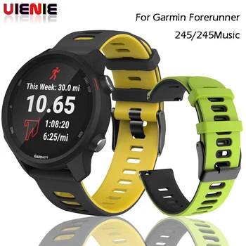 

For Garmin 245 Strap Official Button Silicone Watch Band Sports Strap For Forerunner 245M/645/Vivoactive3/Vivomove HR Bracelet