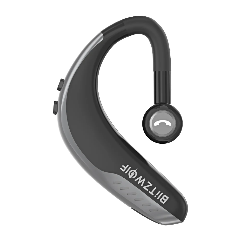 BlitzWolf BW-BH2, беспроводные bluetooth 5,0 наушники, одиночные, бизнес, спортивные, с крючком, громкая связь, звонки, вождение автомобиля, драйвер, наушники, микрофон - Цвет: Черный
