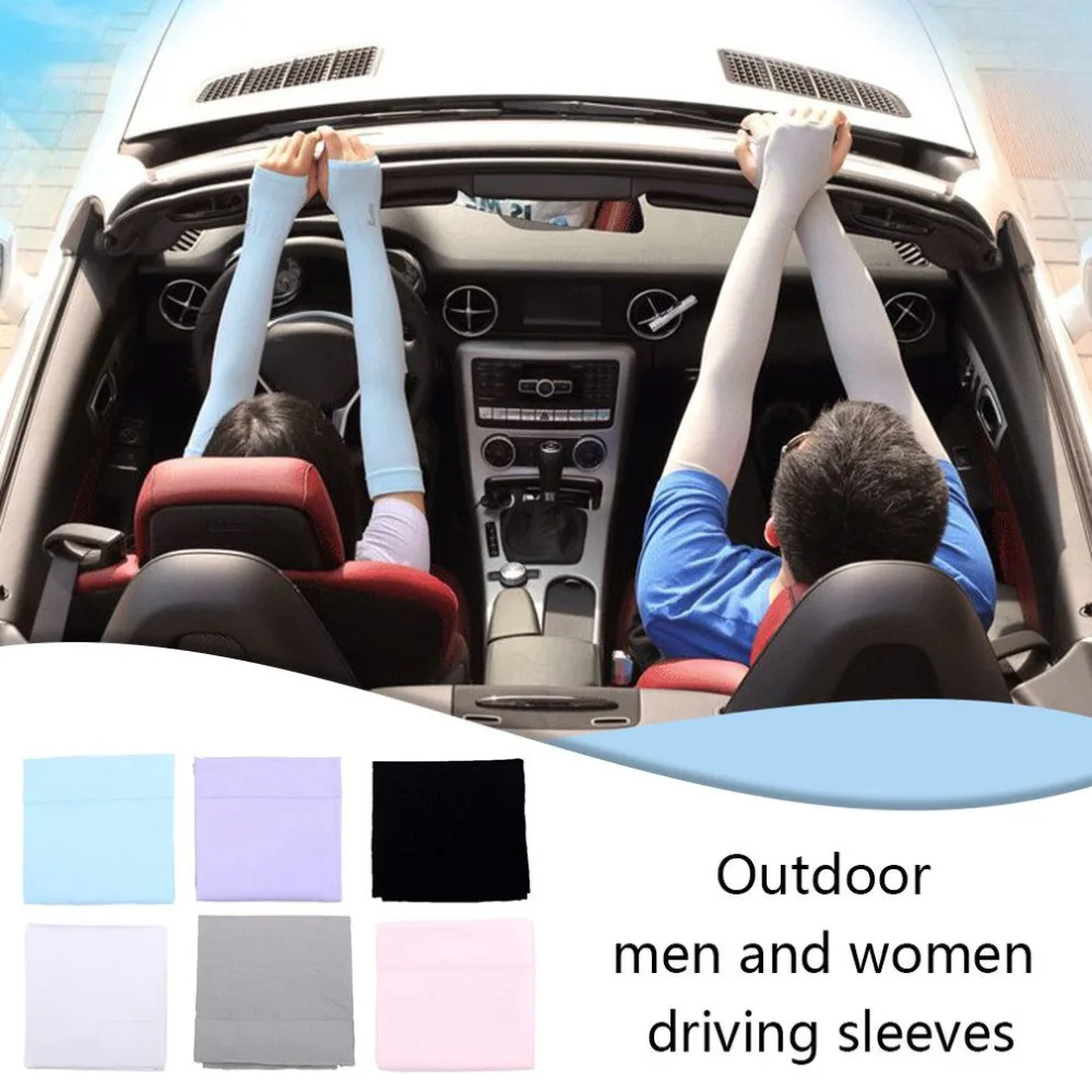 2 Pcs Arm Sleeves Warmers Safety Sleeve Sun UV Protection Sleeves Long Arm Cover Cooling Warmer for Running Golf Cycling Summer