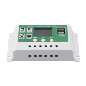 

10A/20A/30A Fully 3-stage Auto Solar Controller PWM Charge Controller With LCD Display Dual USB Solar Cell Panel Regulator